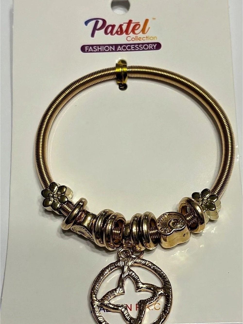 Pastel Charm Bracelet in Gold NWT